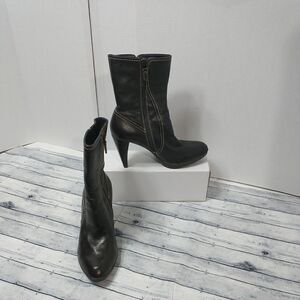 Circa Joan David CJ Masey Brown Leather Womens Ankle Boots Heeled US Size 7.5M